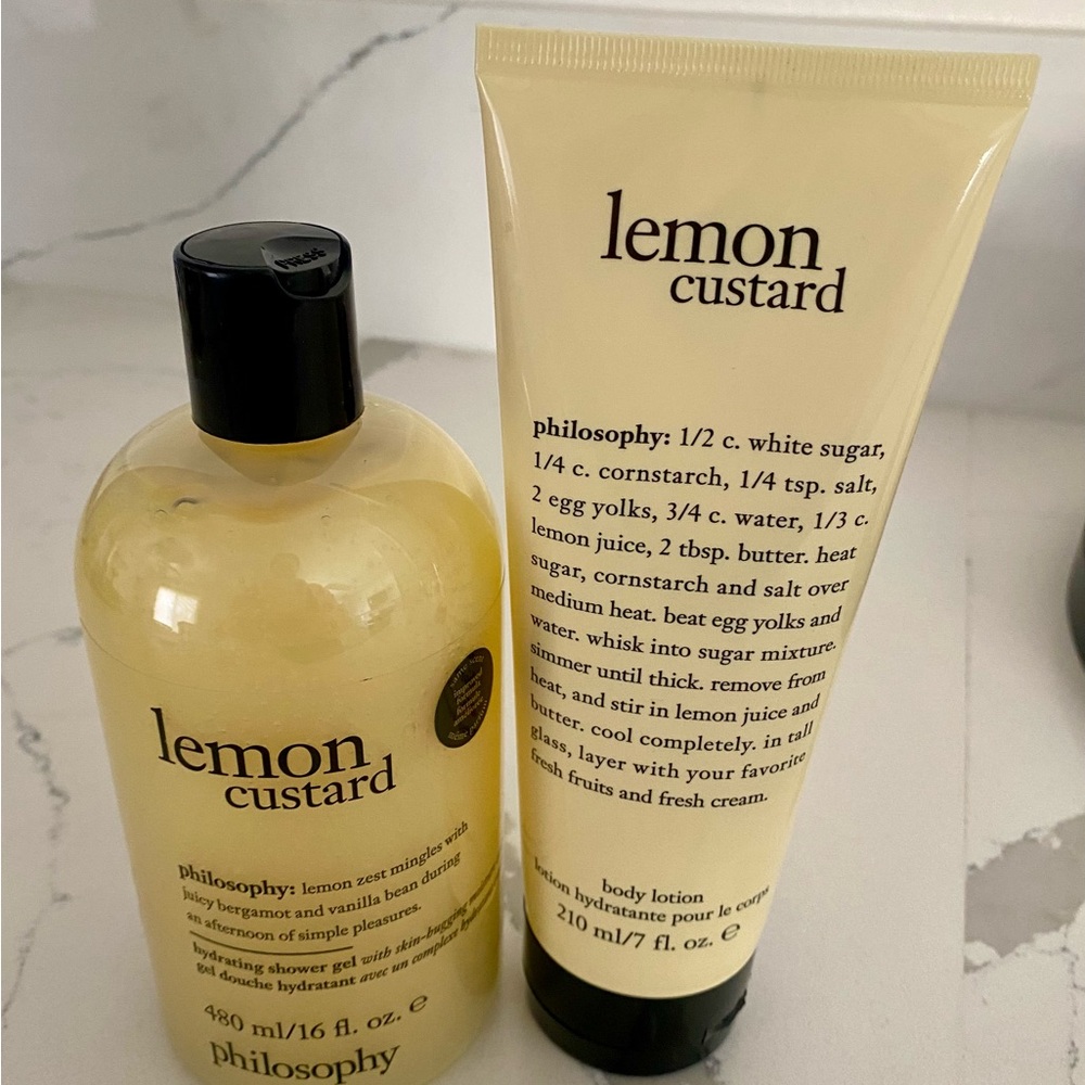 BRAND NEW PHILOSOPHY LEMON CUSTARD BODY LOTION AND SHOWER GEL FULL SIZE